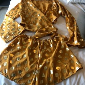 Vici gold polka dot matching set shorts ON HOLD